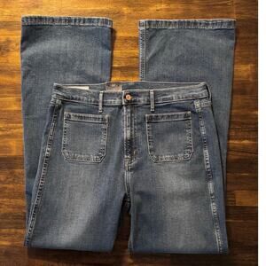 Gap Women’s 32 / 14 Jeans Flare High Rise Stretch Blue Denim